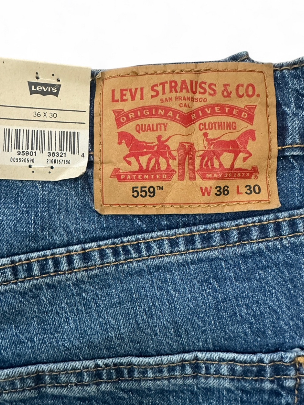 Levi’s 559 Men’s Relaxed Straight Fit Stretch Denim Jeans Size W36 x L30 - Picture 7 of 7